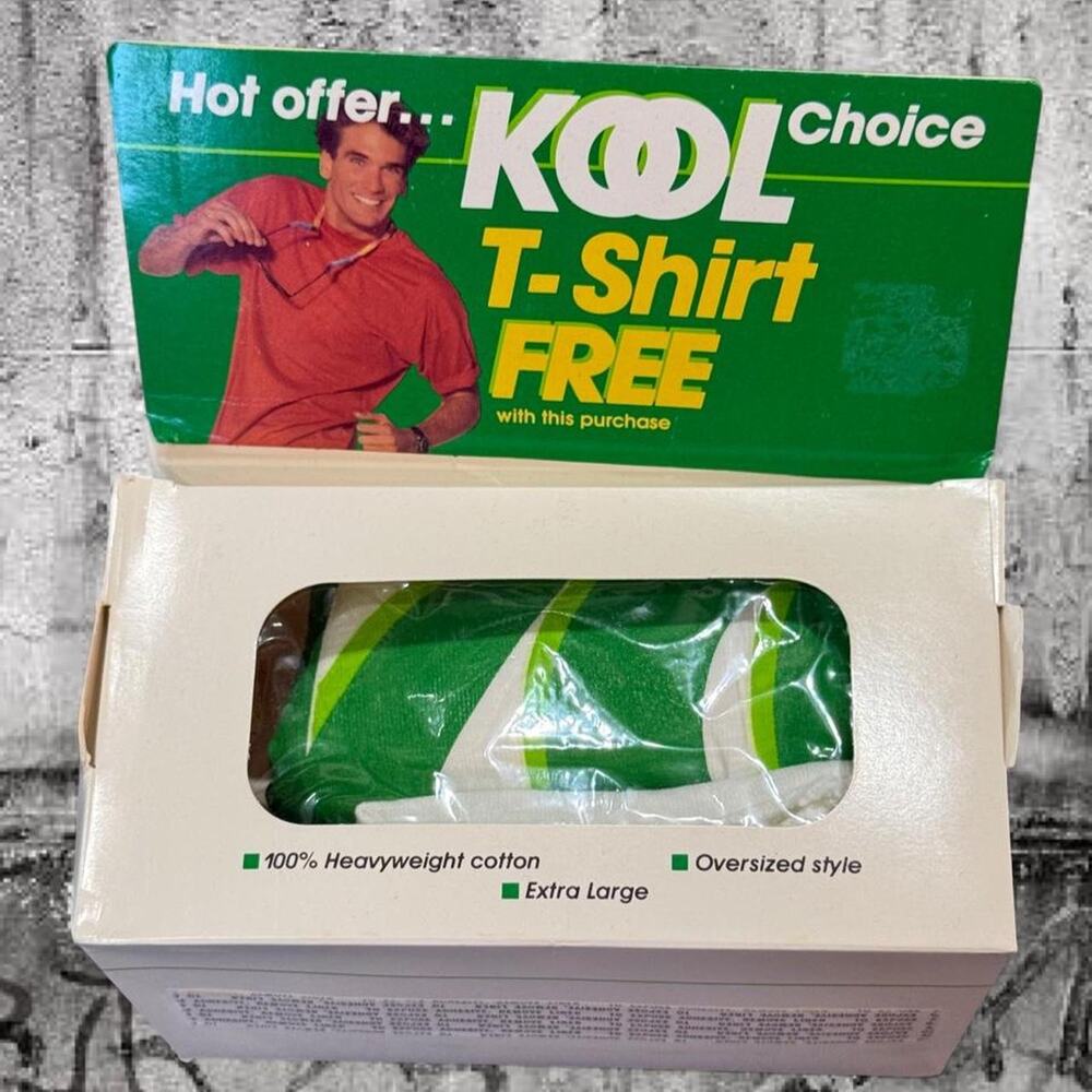 Vintage 1990s KOOL Cigarettes Promo T-Shirt Deadstock Box Single Stitch XL